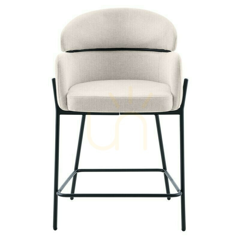 View Set of 2 MAREO bar stools, light beige, black legs, minimum order quantity – 2 pieces, Nova Nook Set of 2 MAREO bar stools, light beige, black legs, minimum order quantity – 2 pieces, Nova Nook