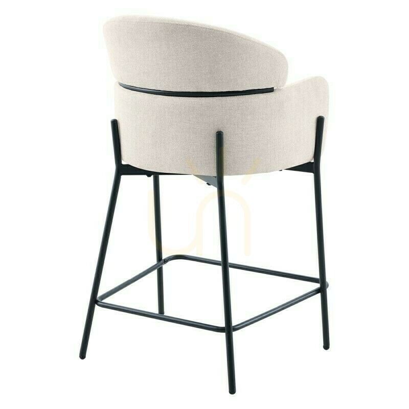 Display Set of 2 MAREO bar stools, light beige, black legs, minimum order quantity – 2 pieces, Nova Nook Set of 2 MAREO bar stools, light beige, black legs, minimum order quantity – 2 pieces, Nova Nook