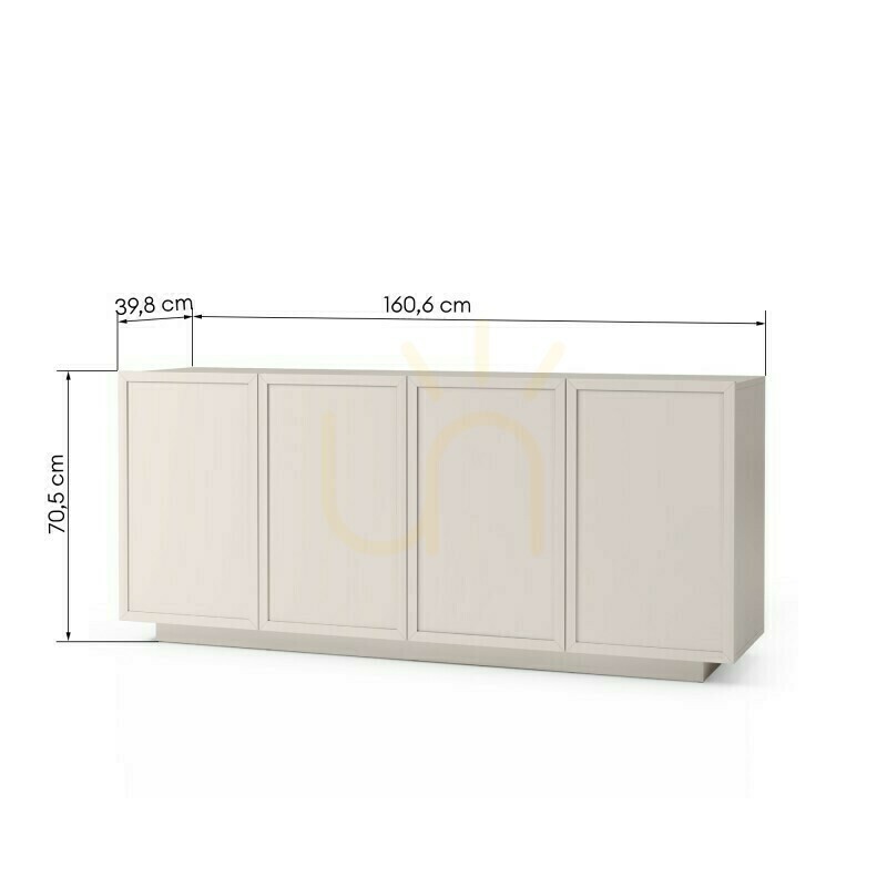 Preview OKA 160-cm four-door dresser, cashmere color, with Nova Nook panels OKA 160-cm four-door dresser, cashmere color, with Nova Nook panels