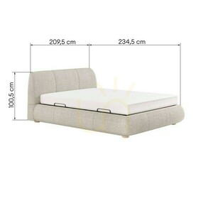 OVIN Upholstered Bed, 160 x 200 cm, with frame and storage, light beige, Nova Nook 2 OVIN Upholstered Bed, 160 x 200 cm, with frame and storage, light beige, Nova Nook small 2