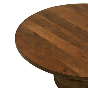 MORELO 100 cm coffee table, round, made of mango wood, in dark walnut, with rounded shapes, Nova Nook small 3