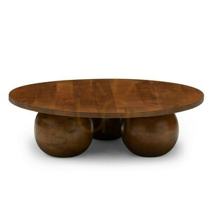 MORELO 100 cm coffee table, round, made of mango wood, in dark walnut, with rounded shapes, Nova Nook small 0