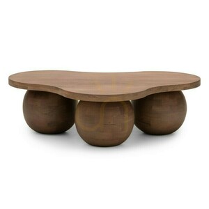 OBIG Coffee Table, mango wood, walnut, rounded shapes by Nova Nook 0 OBIG Coffee Table, mango wood, walnut, rounded shapes by Nova Nook small 0