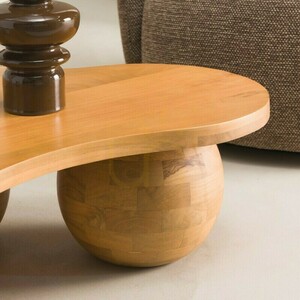 OBIG Coffee Table, mango wood, natural color, rounded shapes by Nova Nook 2 OBIG Coffee Table, mango wood, natural color, rounded shapes by Nova Nook small 2