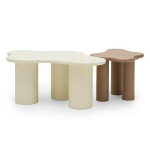 CHIC 100 cm Coffee Table, Rounded Shapes, Milky White Nova Nook small 4
