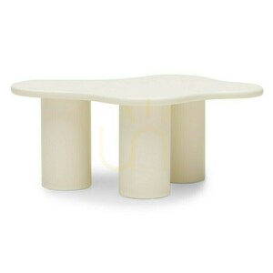 CHIC 100 cm Coffee Table, Rounded Shapes, Milky White Nova Nook small 6