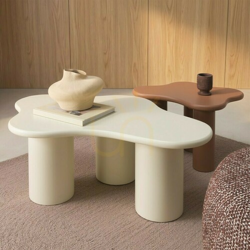 Check CHIC 60 cm Coffee Table, Rounded Shapes, Mocha Color by Nova Nook