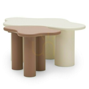 CHIC 60 cm Coffee Table, Rounded Shapes, Mocha Color by Nova Nook 4 CHIC 60 cm Coffee Table, Rounded Shapes, Mocha Color by Nova Nook small 4