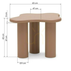 CHIC 60 cm Coffee Table, Rounded Shapes, Mocha Color by Nova Nook 7 CHIC 60 cm Coffee Table, Rounded Shapes, Mocha Color by Nova Nook small 7