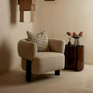 LENA nightstand with drawers, in burgundy/brown, with rounded shapes and a Nova Nook gloss finish small 2
