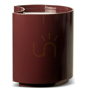 LENA nightstand with drawers, in burgundy/brown, with rounded shapes and a Nova Nook gloss finish small 4