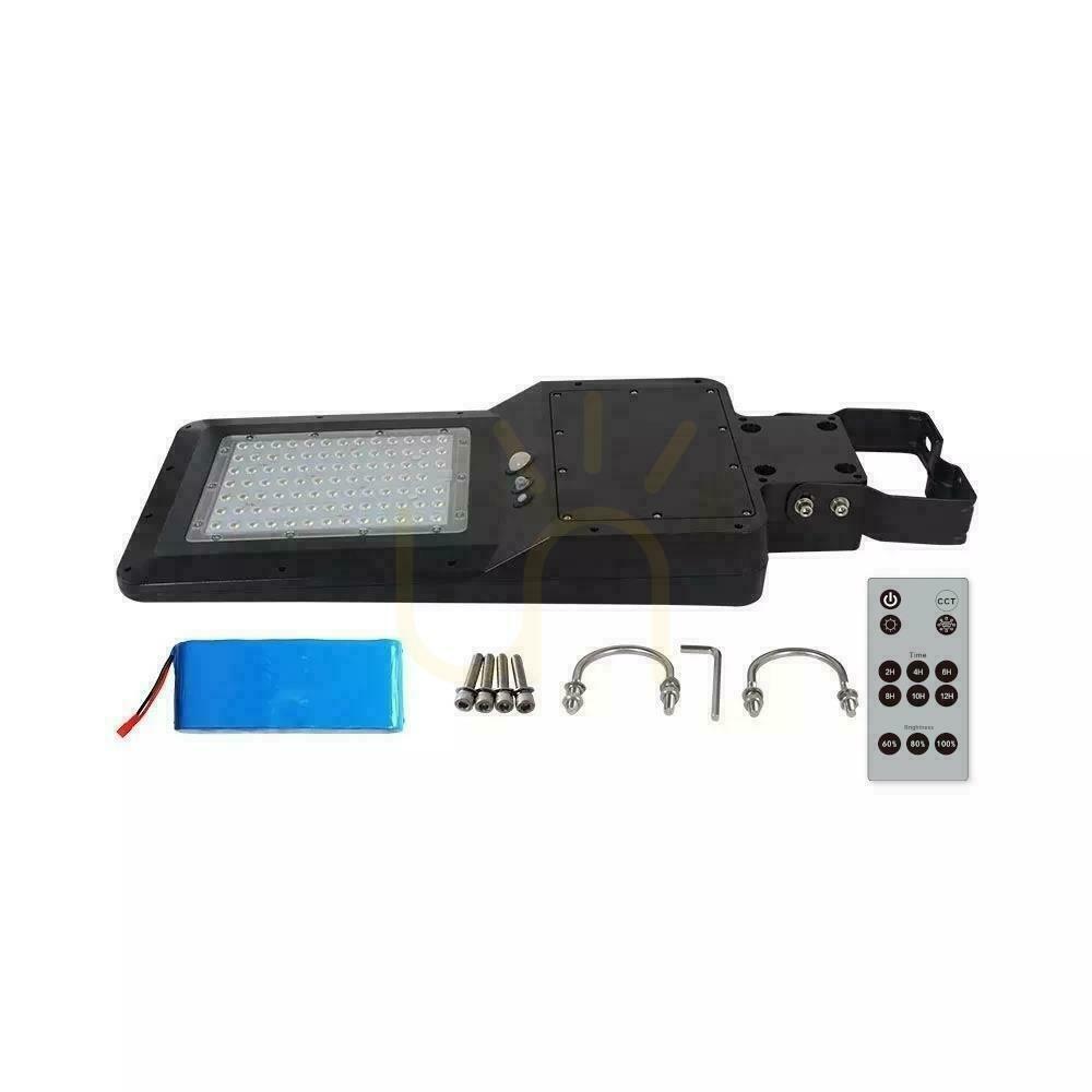 Show V-TAC 40W LED Solar Street Light, Black, IP65, 150 lm/W, CCT VT-ST43, 6000 lm V-TAC 40W LED Solar Street Light, Black, IP65, 150 lm/W, CCT VT-ST43, 6000 lm