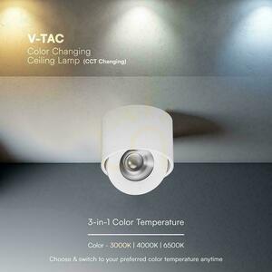 V-TAC LED CREE Tiltable Surface-Mounted Downlight, 12W, CRI90+, CCT, IP44, White, VT-110012CCT, 800 lm, 6-Year Warranty 6 V-TAC LED CREE Tiltable Surface-Mounted Downlight, 12W, CRI90+, CCT, IP44, White, VT-110012CCT, 800 lm, 6-Year Warranty small 6