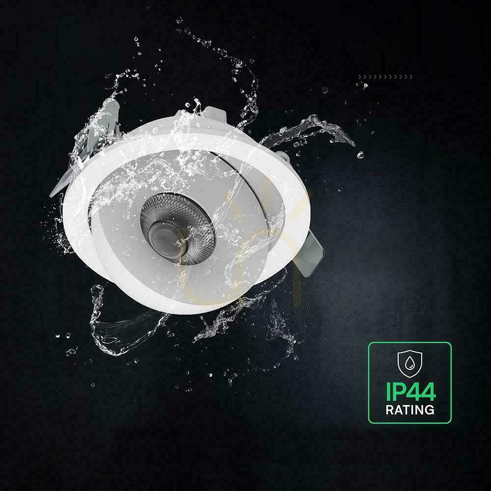 View V-TAC LED CREE Recessed Tiltable Downlight, 12W, CRI90+, CCT, IP44, White, VT-110011CCT, 800 lm, 6-Year Warranty V-TAC LED CREE Recessed Tiltable Downlight, 12W, CRI90+, CCT, IP44, White, VT-110011CCT, 800 lm, 6-Year Warranty