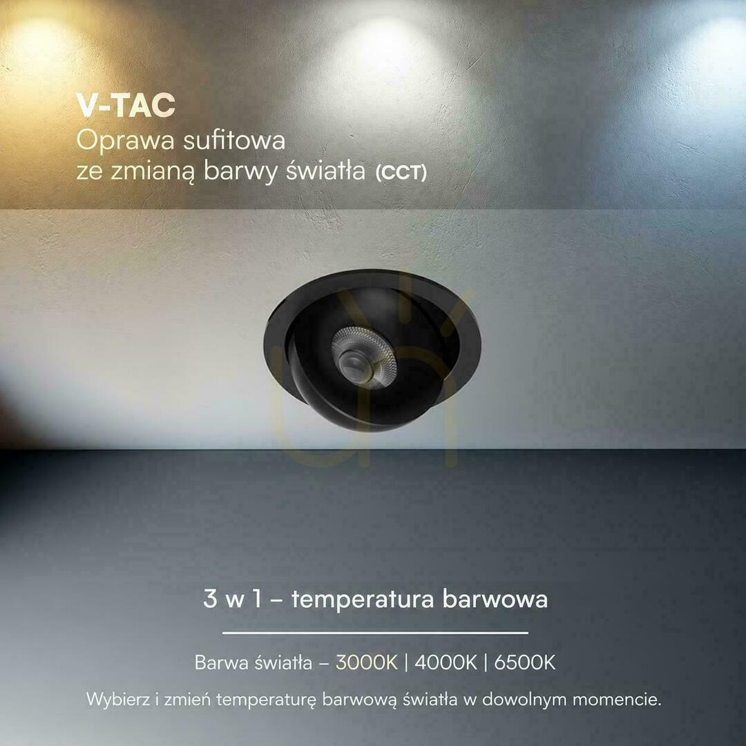 Check V-TAC LED CREE Recessed Tiltable Downlight, 12W, CRI90+, CCT, IP44, White, VT-110011CCT, 800 lm, 6-Year Warranty V-TAC LED CREE Recessed Tiltable Downlight, 12W, CRI90+, CCT, IP44, White, VT-110011CCT, 800 lm, 6-Year Warranty
