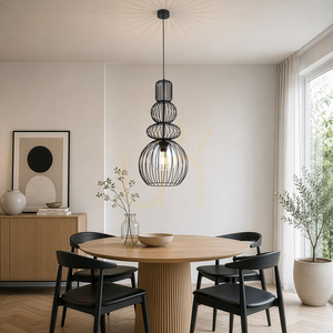 Kago Black Pendant Light 1 Xe27 small 1