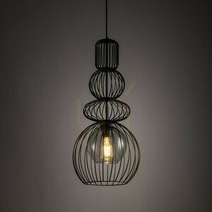 Kago Black Pendant Light 1 Xe27 small 2