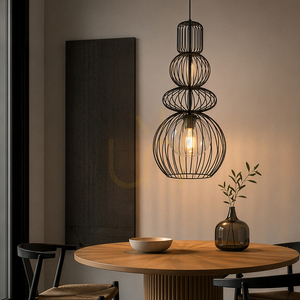 Kago Black Pendant Light 1 Xe27 small 3