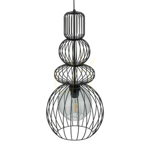 Kago Black Pendant Light 1 Xe27 small 5