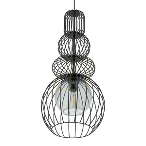 Kago Black Pendant Light 1 Xe27 small 6