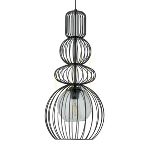 Kago Black Pendant Light 1 Xe27 small 7