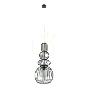Kago Black Pendant Light 1 Xe27 small 0