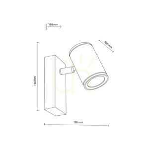 Nexo Black GU10 Wall Sconce IP44 small 6