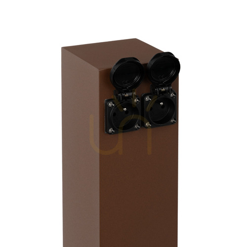 Check NORLYS Energy Distributor 2900CS garden power post, 2 × 16 A type E sockets, 49 cm, corten steel colour