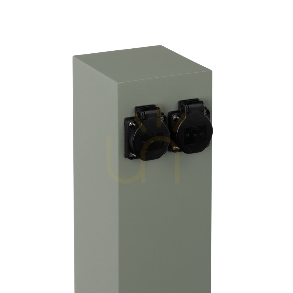NORLYS Energy Distributor 2900CG garden power post, 2 × 16 A type E sockets, 49 cm, cement grey RAL 7033