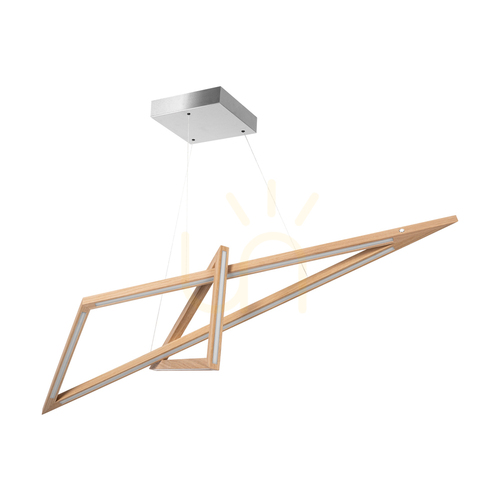 Check Vinci Pendant Light, Oiled Oak/Matte Nickel, 2xLED 49 W, Up&amp;Down, 155 cm