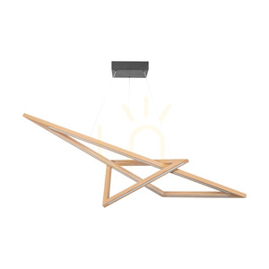 Vinci Pendant Light, Oiled Oak/Black, 2xLED 49 W, Up&Down, 155 cm 0 Vinci Pendant Light, Oiled Oak/Black, 2xLED 49 W, Up&Down, 155 cm small 0