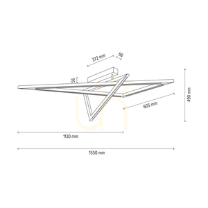 Vinci Ceiling Light, Oiled Oak/Black, 2xLED, 48 W, 155 cm small 4