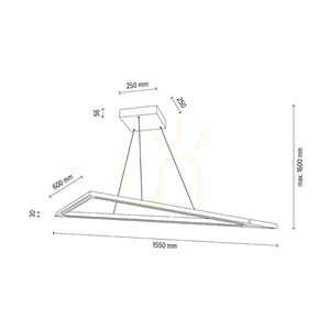 Vinci Pendant Light, Oiled Oak/Black, 1xLED 35 W, Up&amp;Down, 155 cm small 4