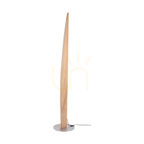 Check Dubai Floor Lamp, Oiled Oak/Matte Nickel, 1xLED 33 W, Ø30 cm