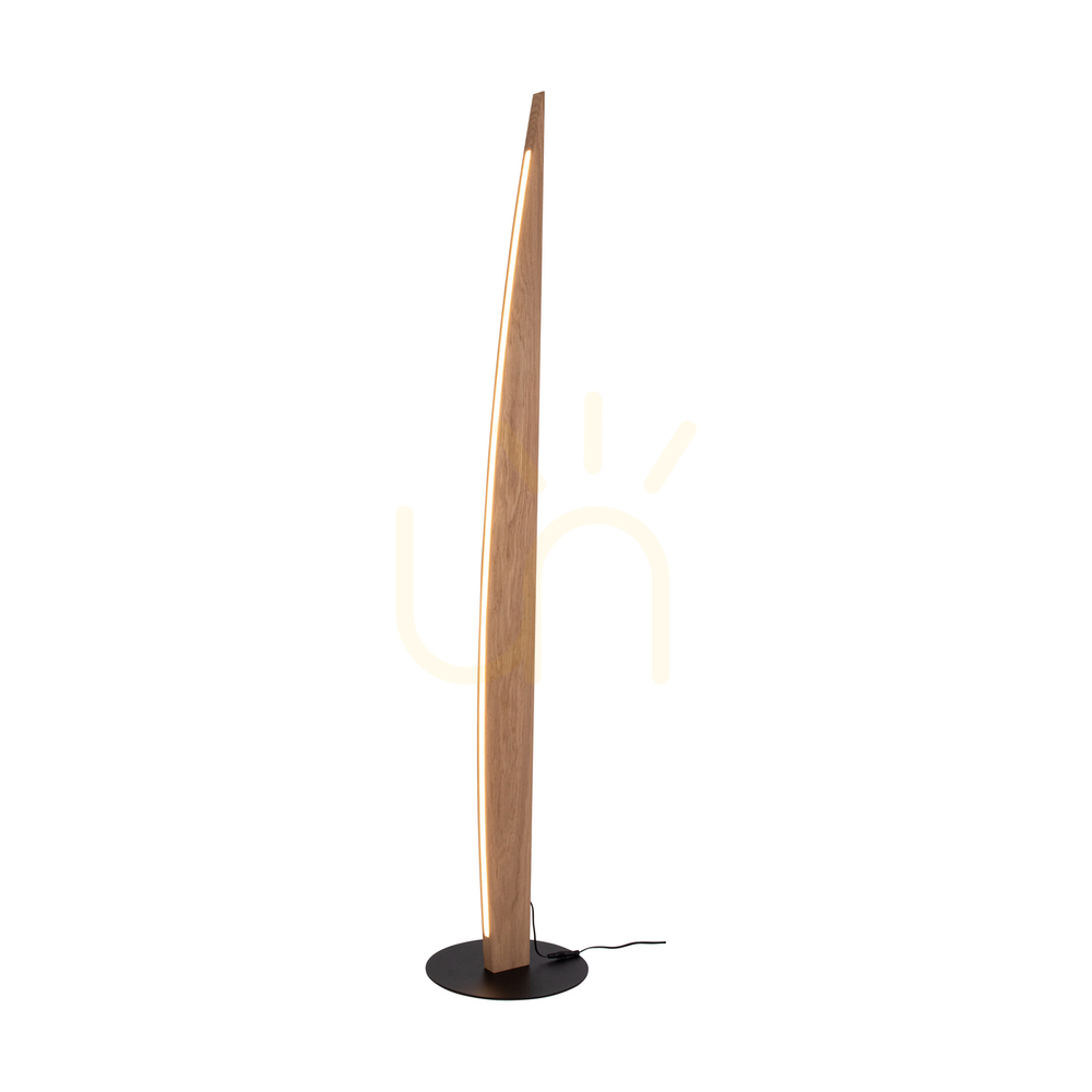 View Dubai Floor Lamp, Oiled Oak/Black, 1xLED 33 W, Ø30 cm Dubai Floor Lamp, Oiled Oak/Black, 1xLED 33 W, Ø30 cm