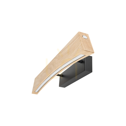 Check Ziad Wall Sconce, Oiled Oak/Black, 1xLED 11.5 W, 56 cm