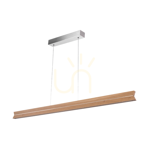 Check Twin Pendant Light, Oiled Oak/Matte Nickel, 3xLED 29 W, Up&amp;Down, 120 cm