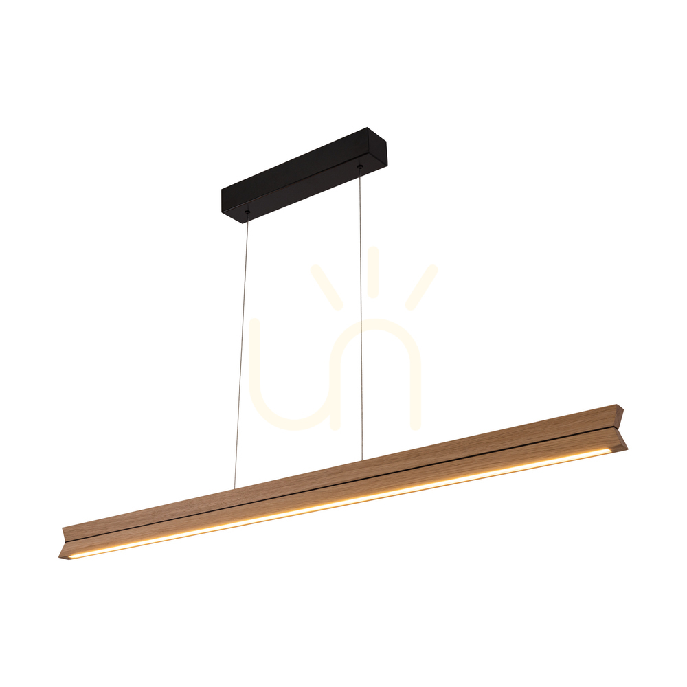 View Twin Pendant Light, Oiled Oak/Black, 3xLED 29 W, Up&Down, 120 cm Twin Pendant Light, Oiled Oak/Black, 3xLED 29 W, Up&Down, 120 cm