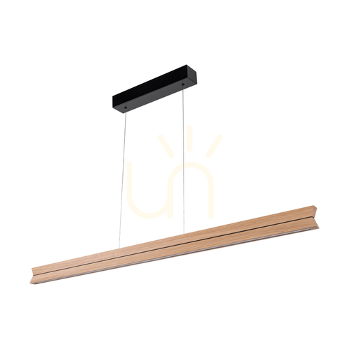 Check Twin Pendant Light, Oiled Oak/Black, 3xLED 29 W, Up&amp;Down, 120 cm
