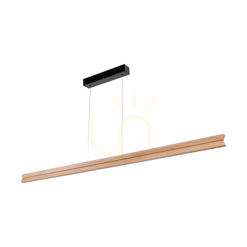 Check Brinova TWIN pendant light 160 cm, oiled oak and black, LED 42 W 3000 K, uplight and downlight