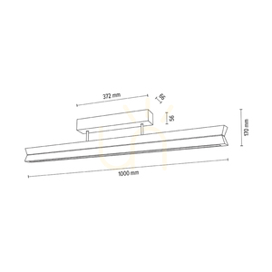 Twin Ceiling Light, Oiled Oak/Matte Nickel, 3xLED, 23 W, 100 cm small 3