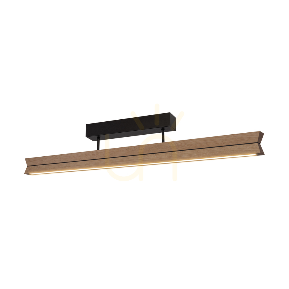 View Twin Ceiling Light, Oiled Oak/Black, 3xLED, 23 W, 100 cm Twin Ceiling Light, Oiled Oak/Black, 3xLED, 23 W, 100 cm