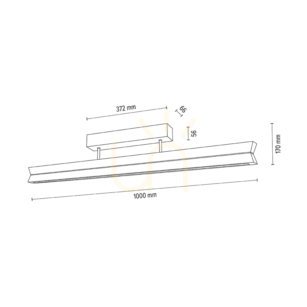 Display Twin Ceiling Light, Oiled Oak/Black, 3xLED, 23 W, 100 cm Twin Ceiling Light, Oiled Oak/Black, 3xLED, 23 W, 100 cm
