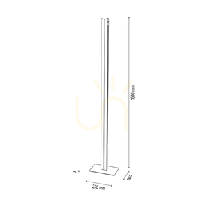 Brinova TWIN LED floor lamp 36 W, oiled oak and black, 151 cm small 4