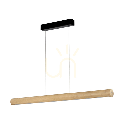 Check Conor Pendant Light, Oiled Oak/Black, 1xLED 34.5 W, Up&amp;Down, 120 cm