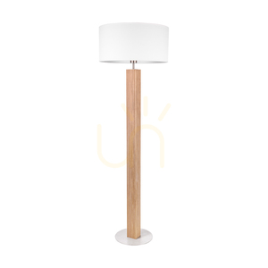 Riflet Floor Lamp, Oiled Oak/Matte Nickel, White Lampshade, 1xE27, Ø50 cm 0 Riflet Floor Lamp, Oiled Oak/Matte Nickel, White Lampshade, 1xE27, Ø50 cm small 0