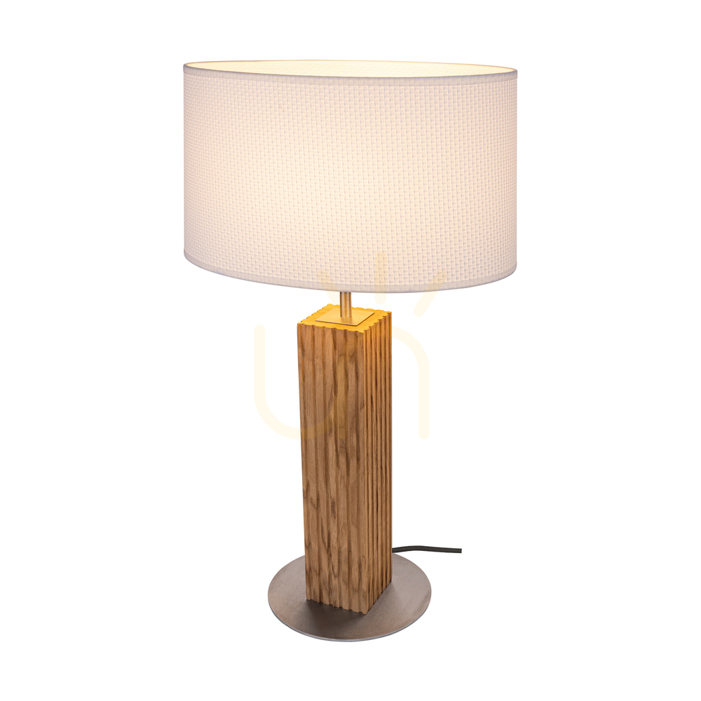 View Riflet Table Lamp, Oiled Oak/Matte Nickel, White Lampshade, 1xE27, 36 cm Riflet Table Lamp, Oiled Oak/Matte Nickel, White Lampshade, 1xE27, 36 cm