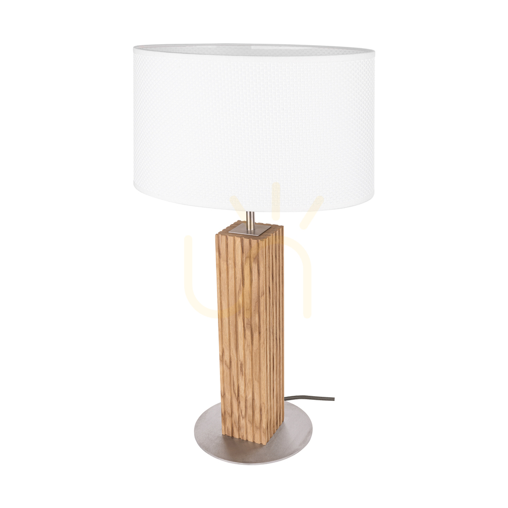 Check Riflet Table Lamp, Oiled Oak/Matte Nickel, White Lampshade, 1xE27, 36 cm Riflet Table Lamp, Oiled Oak/Matte Nickel, White Lampshade, 1xE27, 36 cm