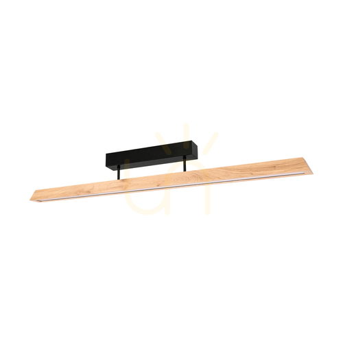 Check Derott Ceiling Light, Oiled Oak/Black, 3xLED, 42 W, 115 cm