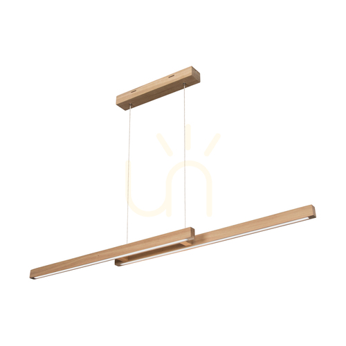 Check Smal CCT Pendant Light, Oiled Oak, 2xLED, 27.2 W, 120 cm